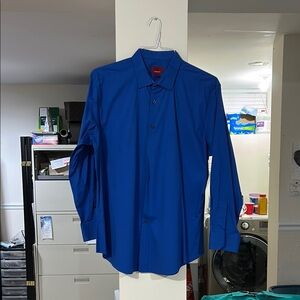 Alfani Blue Dress Shirt Classic Design